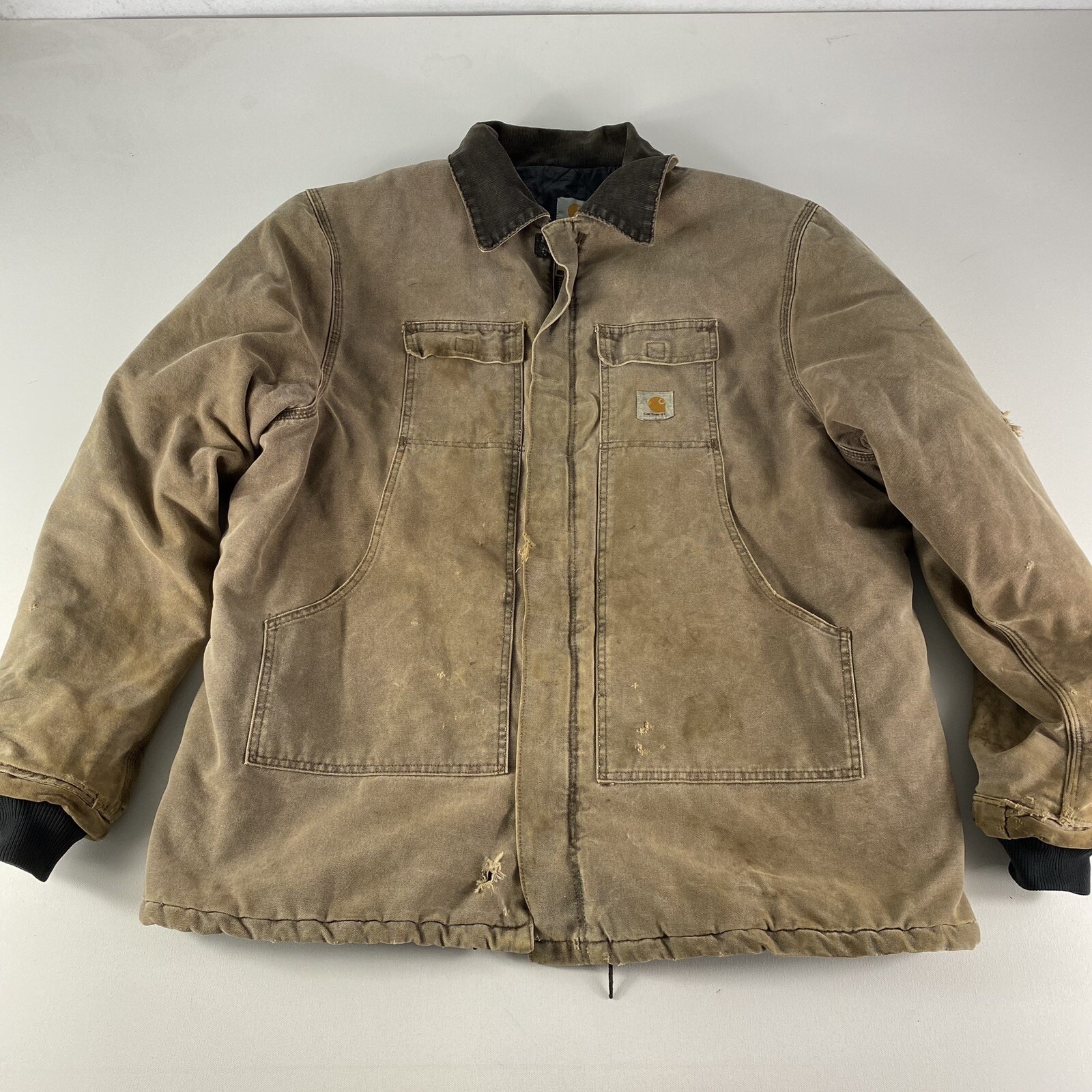 Vintage Carhartt Jacket Mens Xxl Brown Canvas Arctic Quilt Lined Duck Coat Usa
